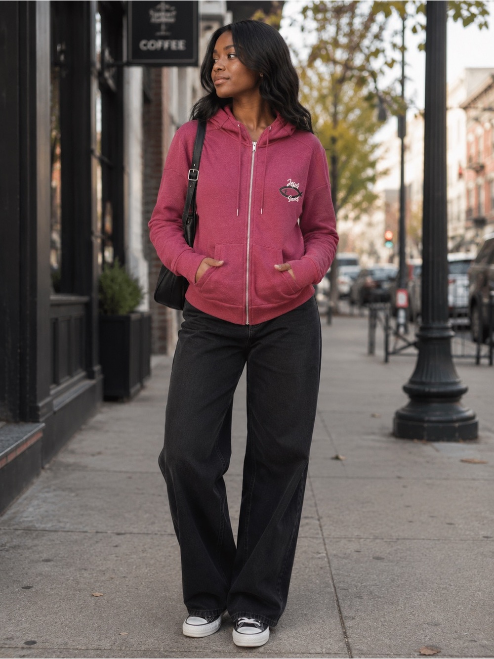 Jesus Saves Kids Zip-Up Hoodie - Rose Pink
